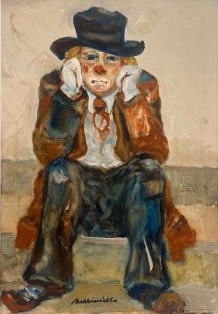 Quadro di Domenico Mariniello Clown - olio tela 